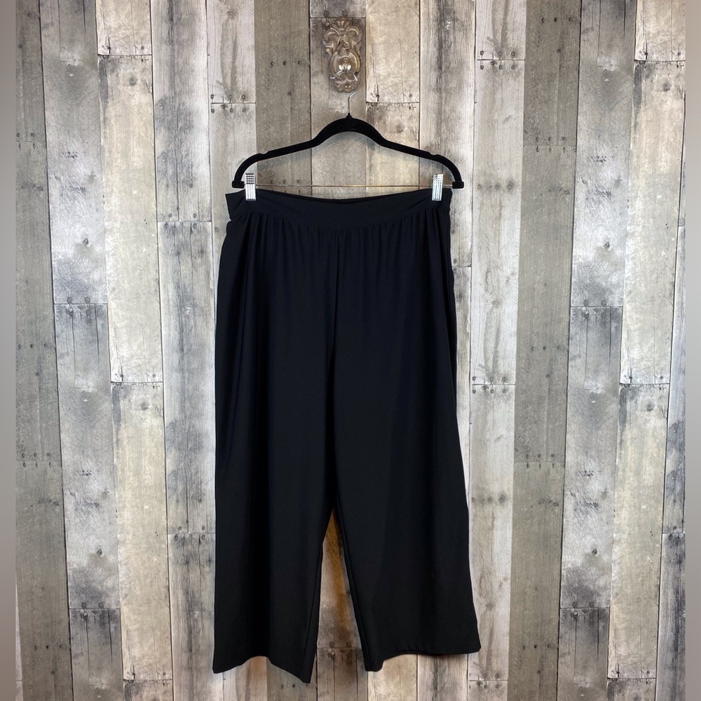 Wide Leg Women's Pants - Black